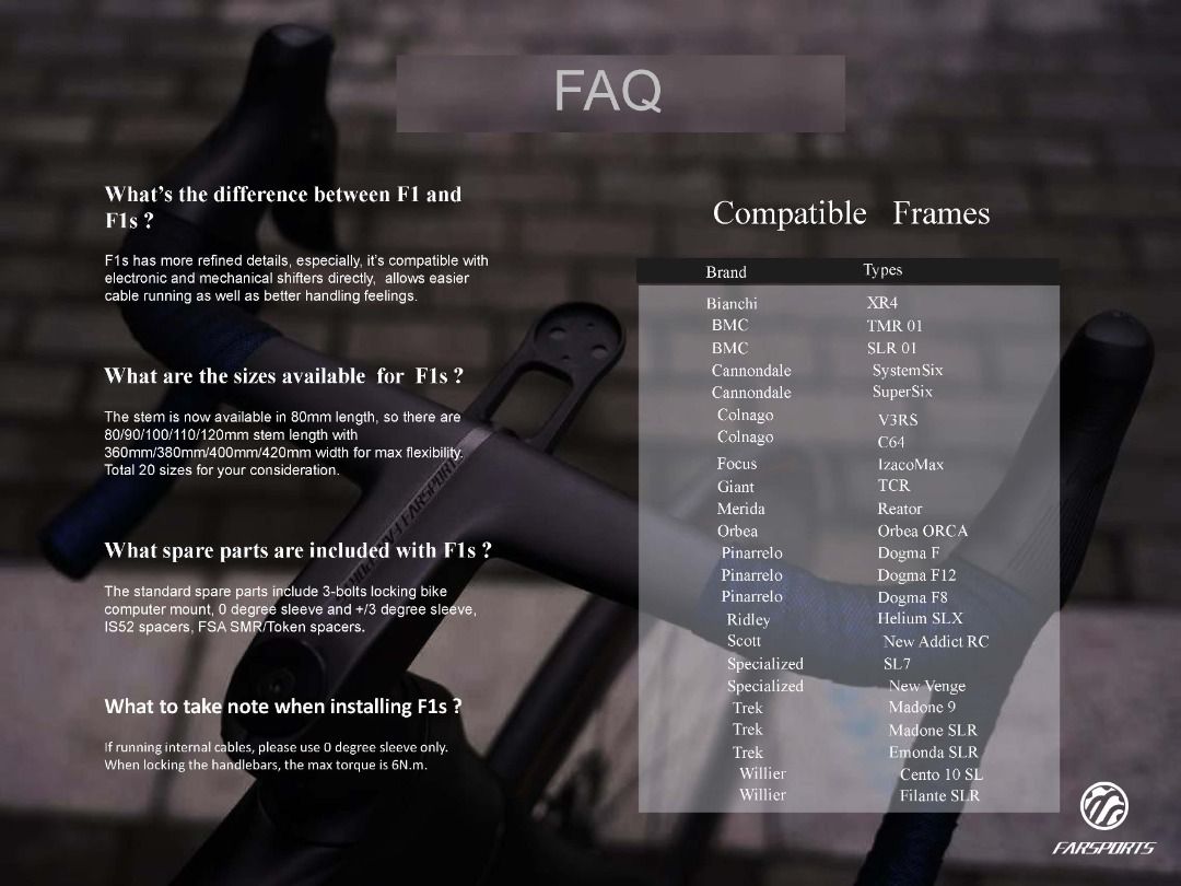 Farsports F1s Handlebar | FREE Spacer