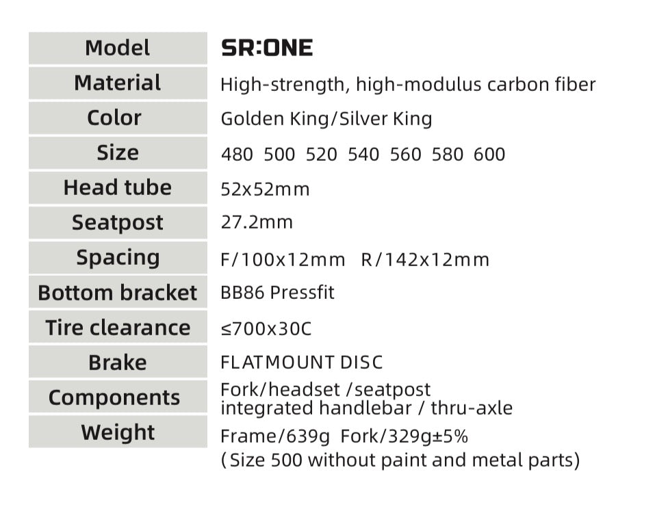 Quickpro SR:ONE Carbon Road Bike Frameset | UCI Approved | Custom Paint