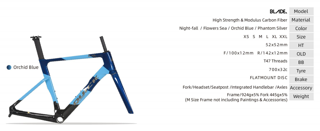 Quickpro BLADE Carbon Road Bike Frameset | UCI Approved | Custom Paint