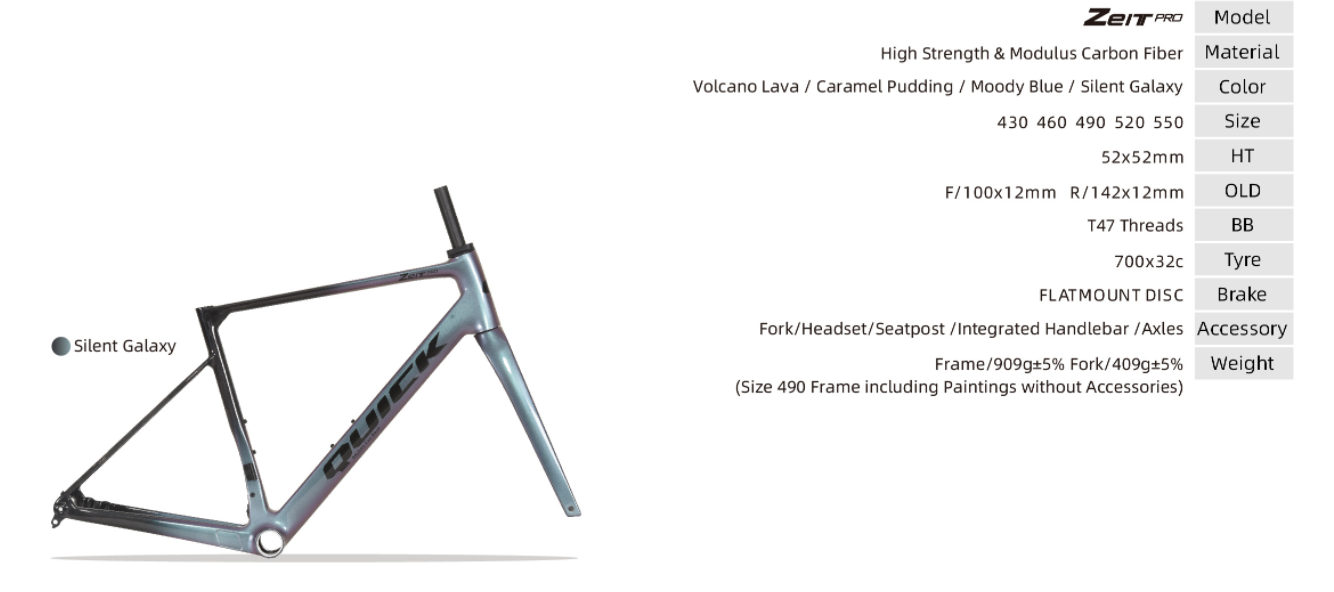 Quickpro ZEIT PRO Carbon Road Bike Frameset | UCI Approved | Custom Paint