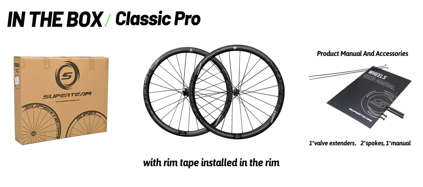 SuperTeam Classic PRO D28-50 Carbon Disc Brake Wheels | Shine Decals