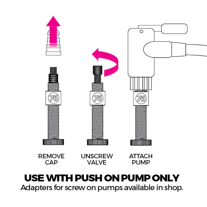 76 Projects Hi-Flow 'NO CLOG' Tubeless Valve