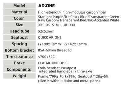 Quickpro AR:ONE Carbon Road Bike Frameset | UCI Approved | Custom Paint