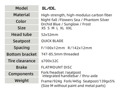 Quickpro BLADE Carbon Road Bike Frameset | UCI Approved | Custom Paint