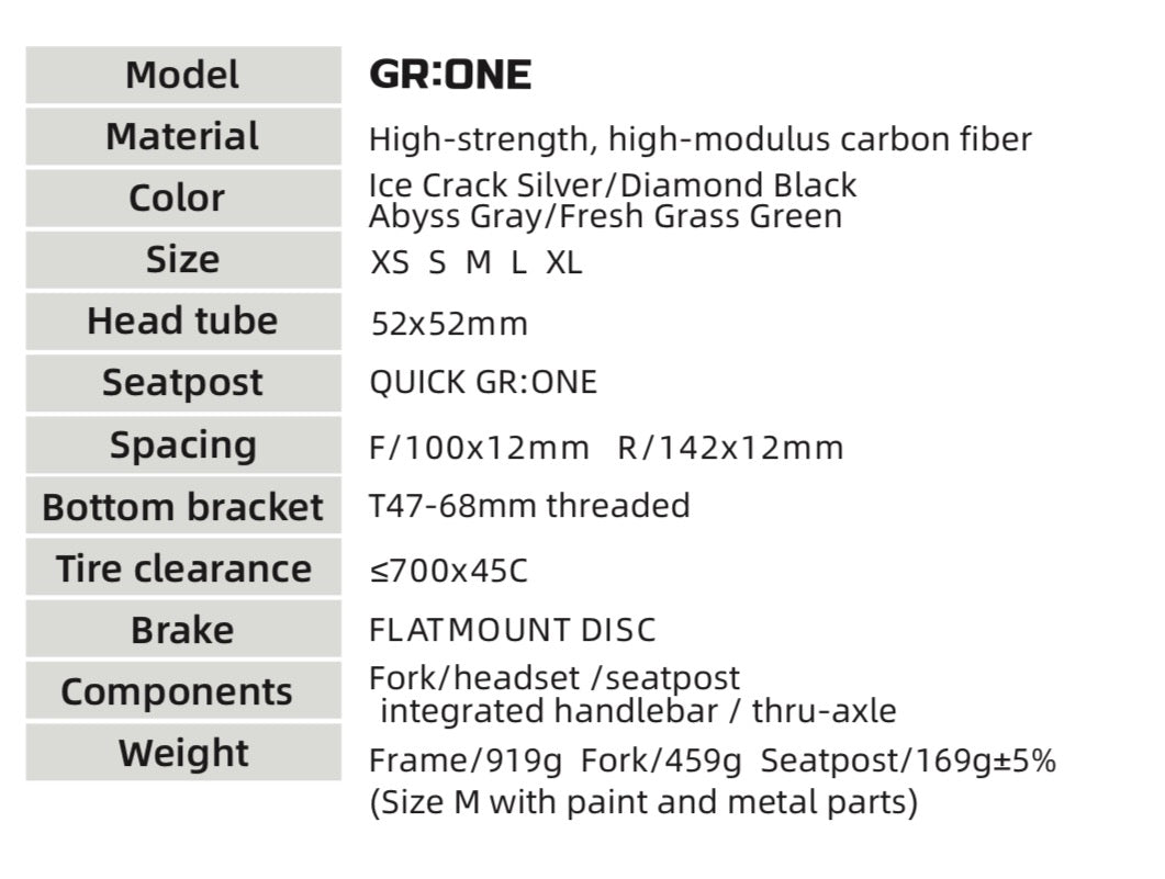 Quickpro GR:ONE Carbon Road Bike Frameset | UCI Approved | Custom Paint