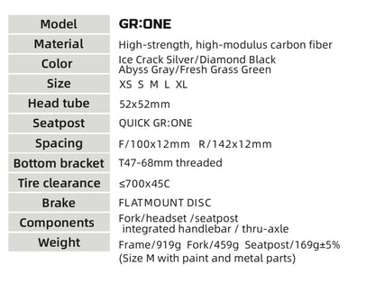 Quickpro GR:ONE Carbon Road Bike Frameset | UCI Approved | Custom Paint