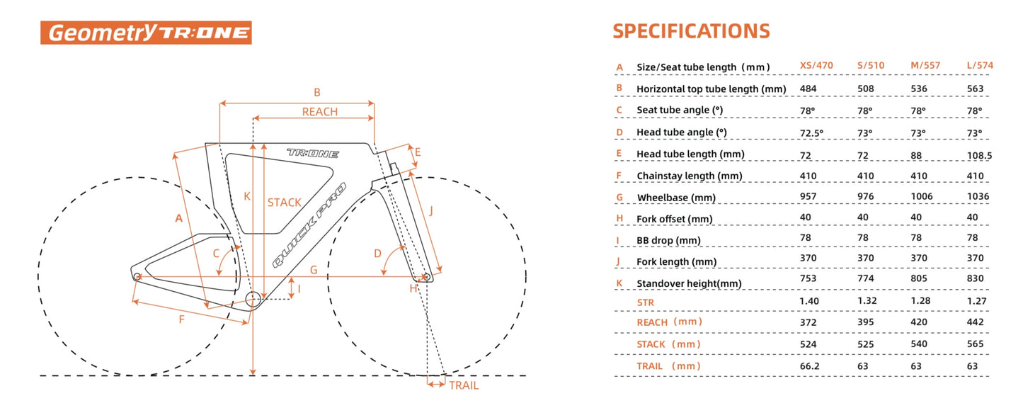 Quickpro TR:ONE Carbon Road Bike Frameset | Custom Paint