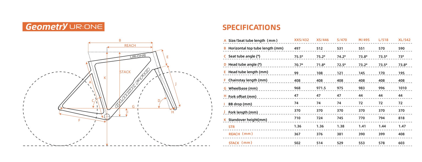 Quickpro UR:ONE Carbon Road Bike Frameset | UCI Approved | Custom Paint
