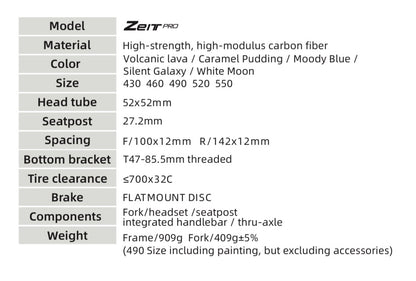 Quickpro ZEIT PRO Carbon Road Bike Frameset | UCI Approved | Custom Paint