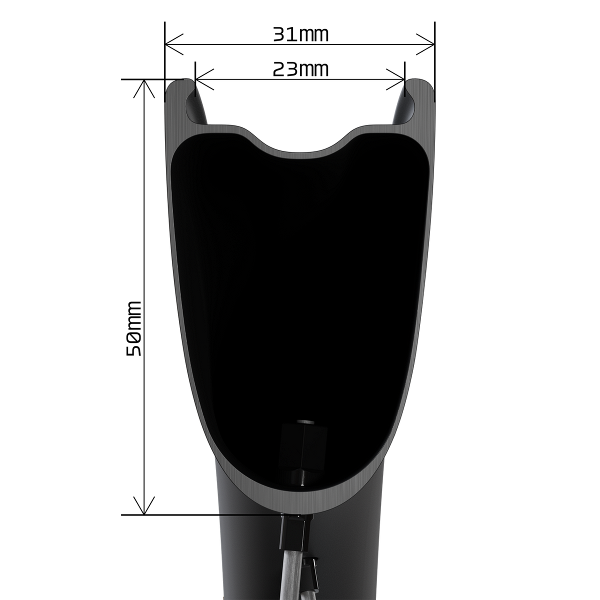 WH-R9370-C50 rim profile: 50mm depth, 23mm internal width