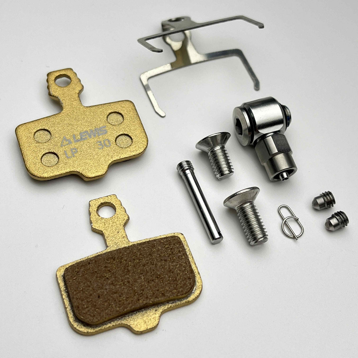 Lewis R2 brake pads, pad pin and fittings