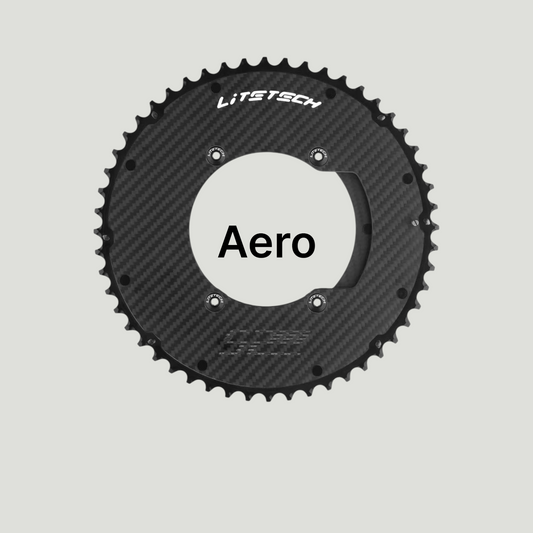 LiteTech carbon double chainrings, Aero style