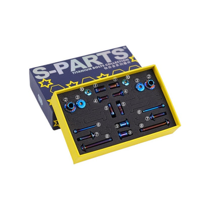S-Parts titanium brake bolt kit for Dura-Ace R9270 - Blue