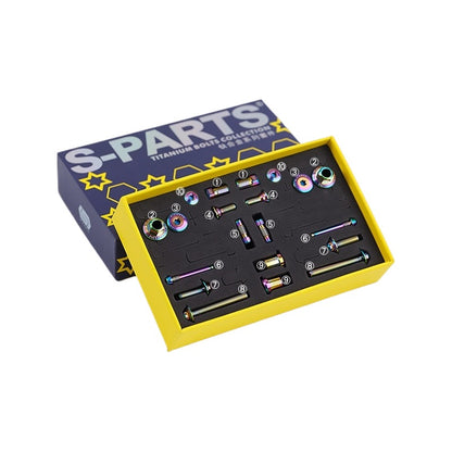 S-Parts titanium brake bolt kit for Dura-Ace R9270 - Rainbow
