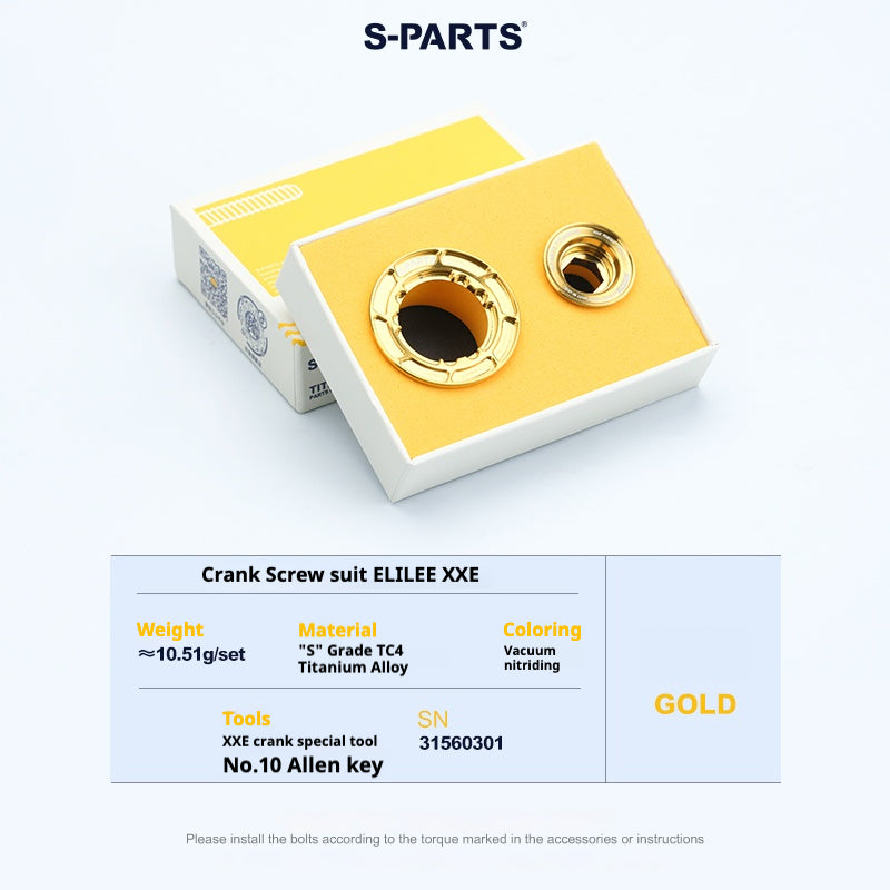 S-Parts titanium crank cap for Elilee - Gold