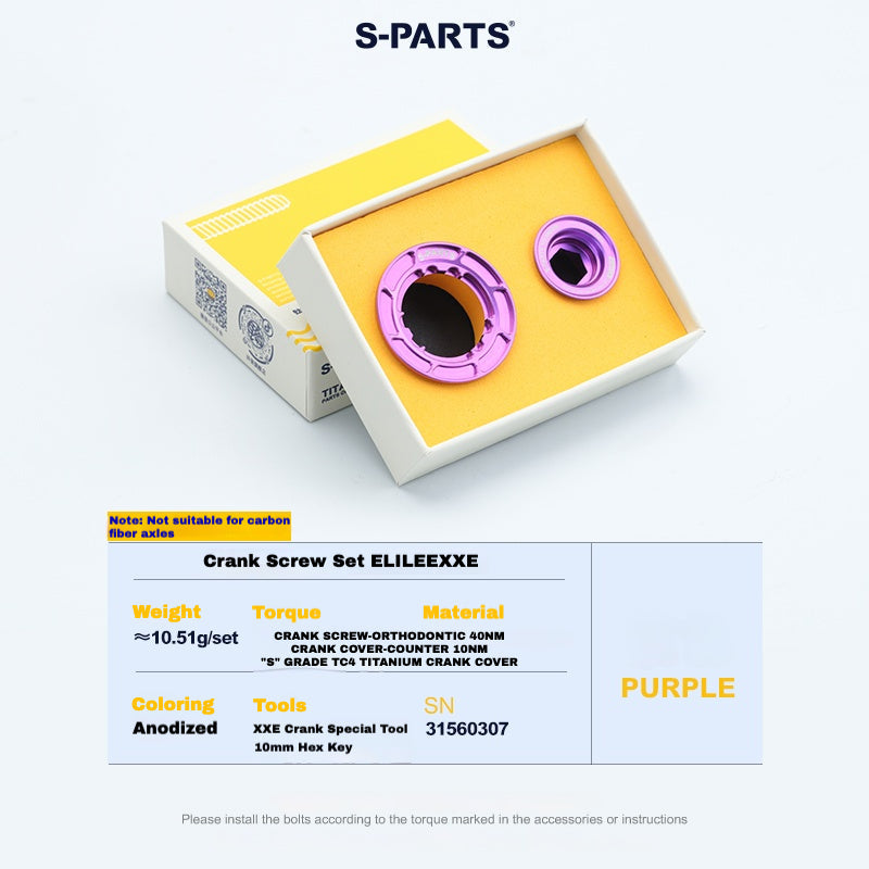 S-Parts titanium crank cap for Elilee - Purple