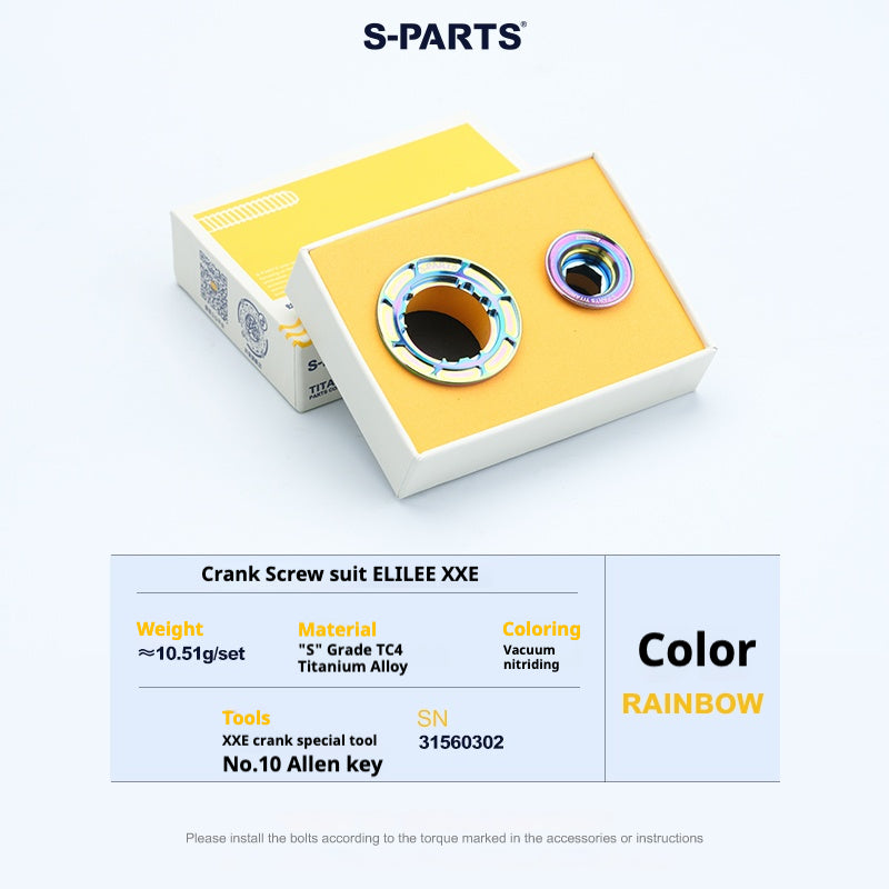S-Parts titanium crank cap for Elilee - Rainbow