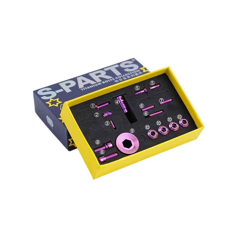 S-Parts titanium groupset bolt kit for Dura-Ace R9250 / Ultegra R8150 - Purple