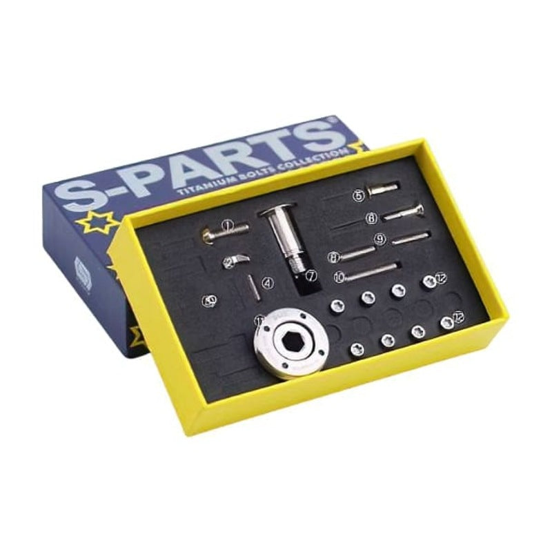 S-Parts titanium drivetrain bolt kit for SRAM RED AXS, titanium