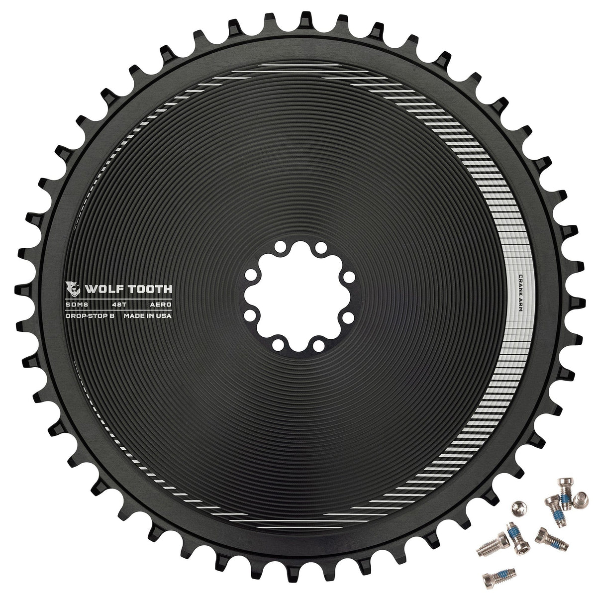 Wolf Tooth Aero Direct Mount chainring for SRAM 8-bolt cranks, 48T