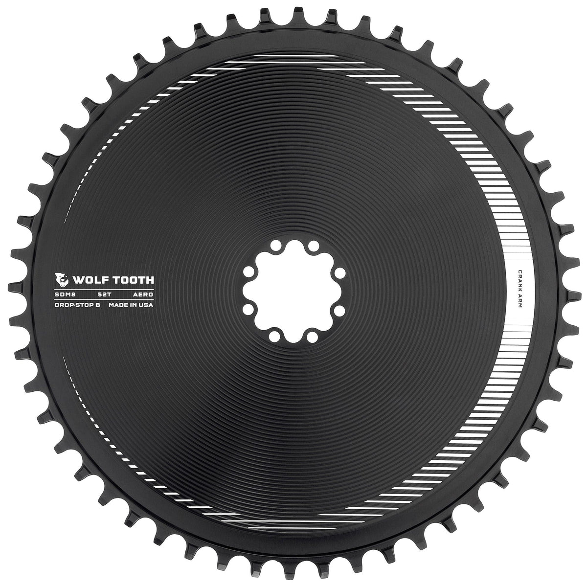 Wolf Tooth Aero Direct Mount chainring for SRAM 8-bolt cranks, 52T